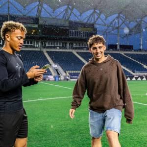 Matthew Torrell on site during the filming in the Philadelphia Union's soccer stadium