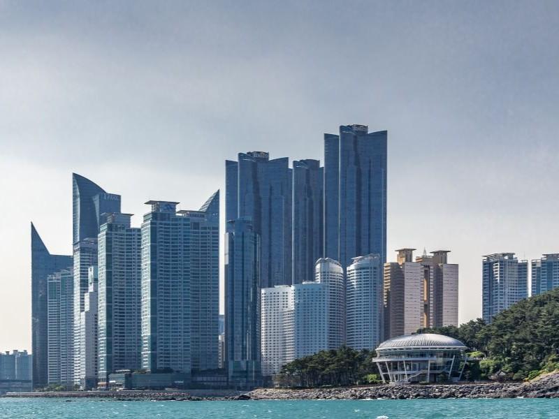 Haeundae Beach with city skyline
