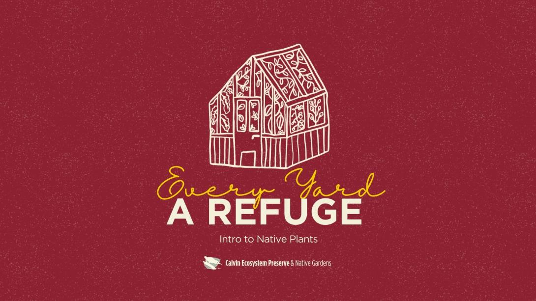 title header with calvin maroon background, white greenhouse