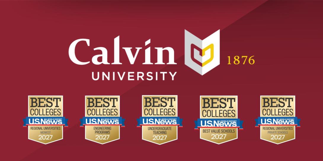 U.S. News & World Report 2027 badges for Calvin University