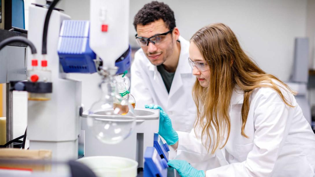 Students collaborating in Calvin's chemistry major