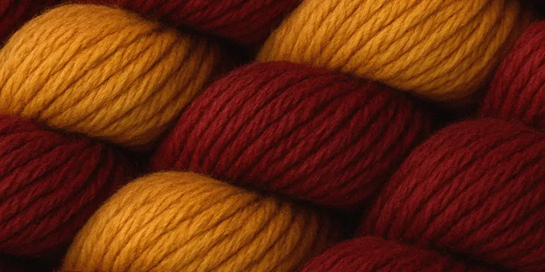 Maroon and gold yarn