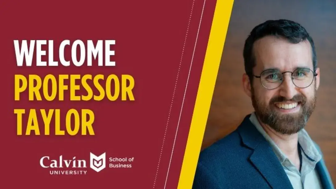 Banner with headshot of Mark Taylor stating "Welcome Professor Taylor"