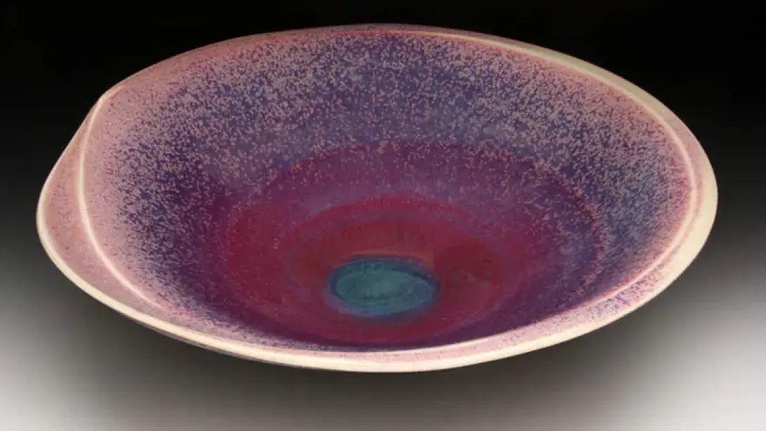 Anna Greidanus's ceramic bowl is the centerpiece in a national ad campaign for Geil Kilns.