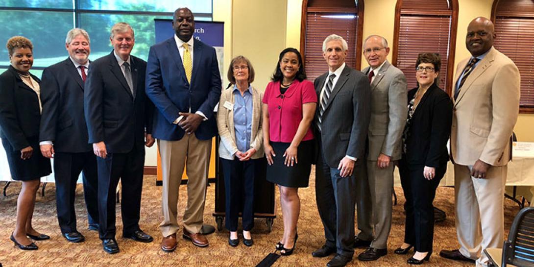 GRAAHI leaders and administrators from seven area colleges and universities participated in a press event on Thursday, June 28, 2018.