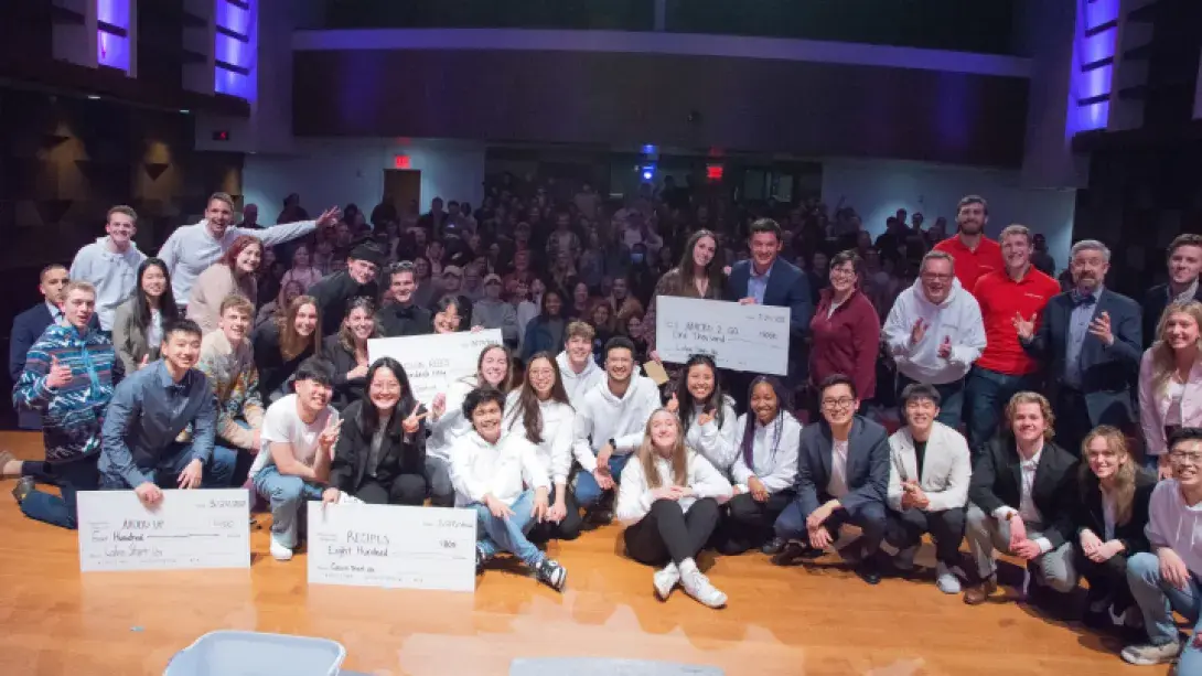 Over 200 people packed the Calvin University Fine Arts Center to hear the pitches.