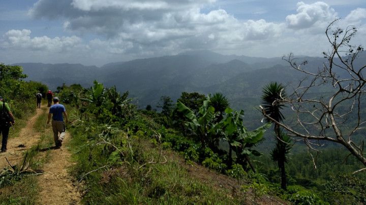 Walking in the high hills of the Honduras country side.