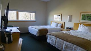 Two queen beds with a panoramic view